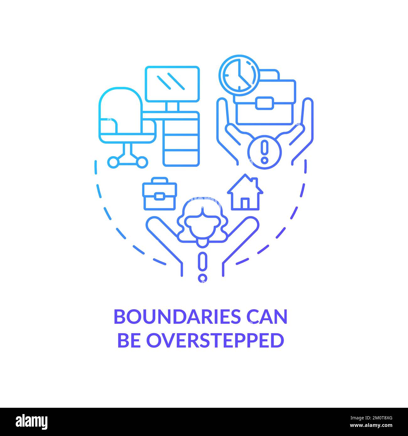 Boundaries Can Be Overstepped Blue Gradient Concept Icon Stock Vector 
