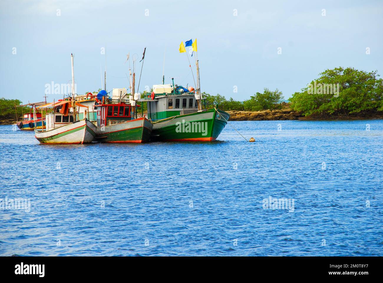 Santo Andre is a district of the Brazilian municipality of Porto Seguro, on the coast of the state of Bahia. Stock Photo
