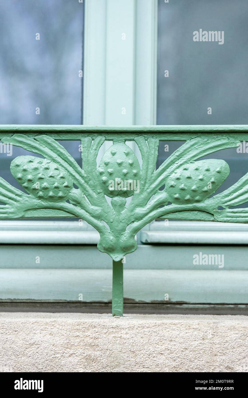 France, Meurthe et Moselle, Nancy, detail of the ironwork of the