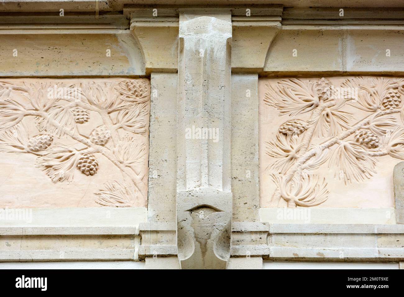 France, Meurthe et Moselle, Nancy, detail of the cornice with