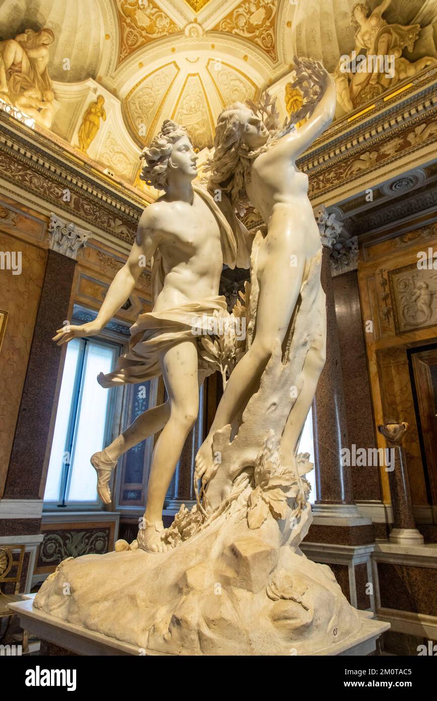 Italy, Lazio, Rome, Borghese gallery, statue of Gian Lorenzo Bernini ...