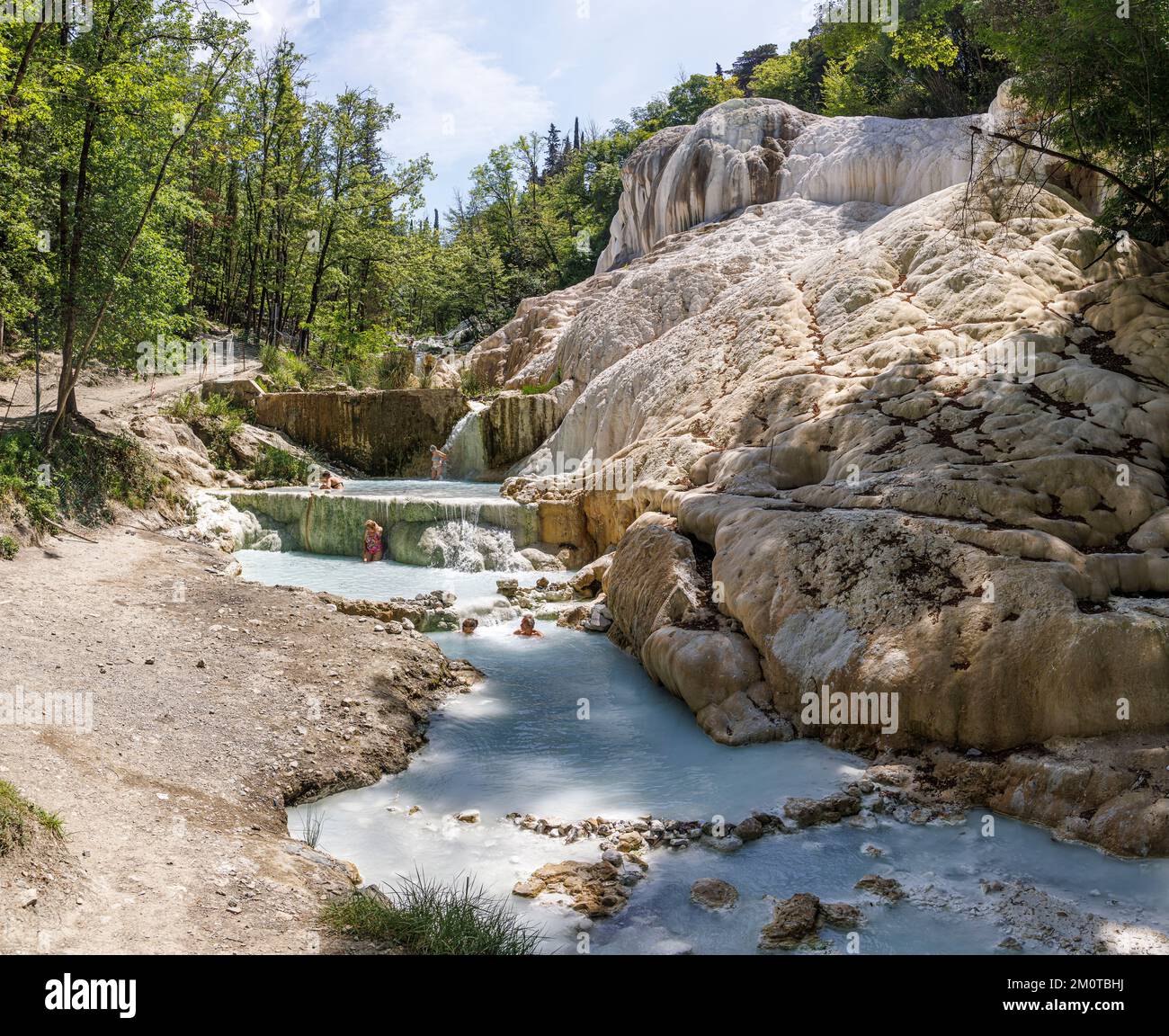 Carbonate Spring Italy, Tuscany, Bagni San Filippo, hot spring containing calcium ...