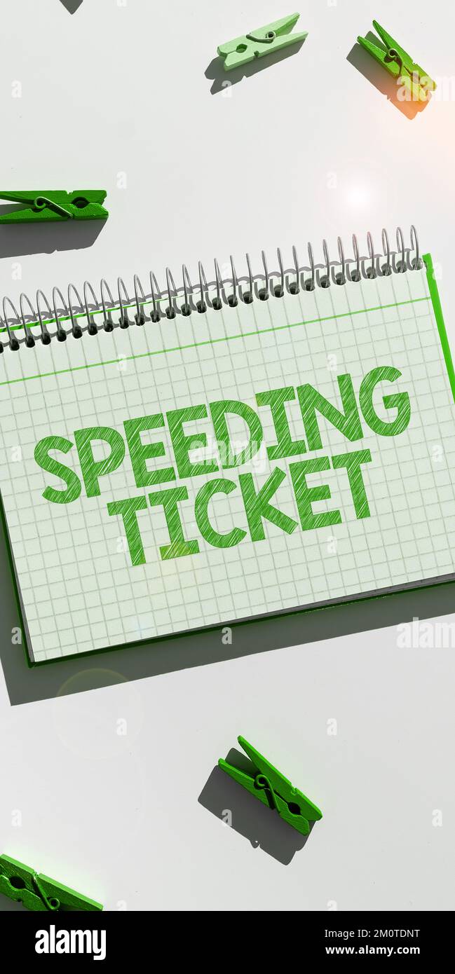Hand writing sign Speeding Ticket. Conceptual photo psychological test ...