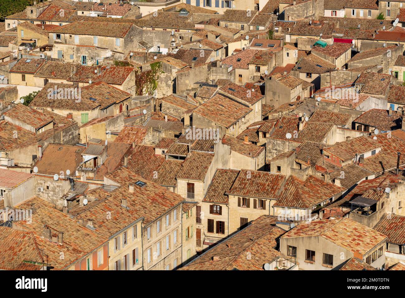 France, Gard, Sommieres, view of the town from the fortress Stock Photo