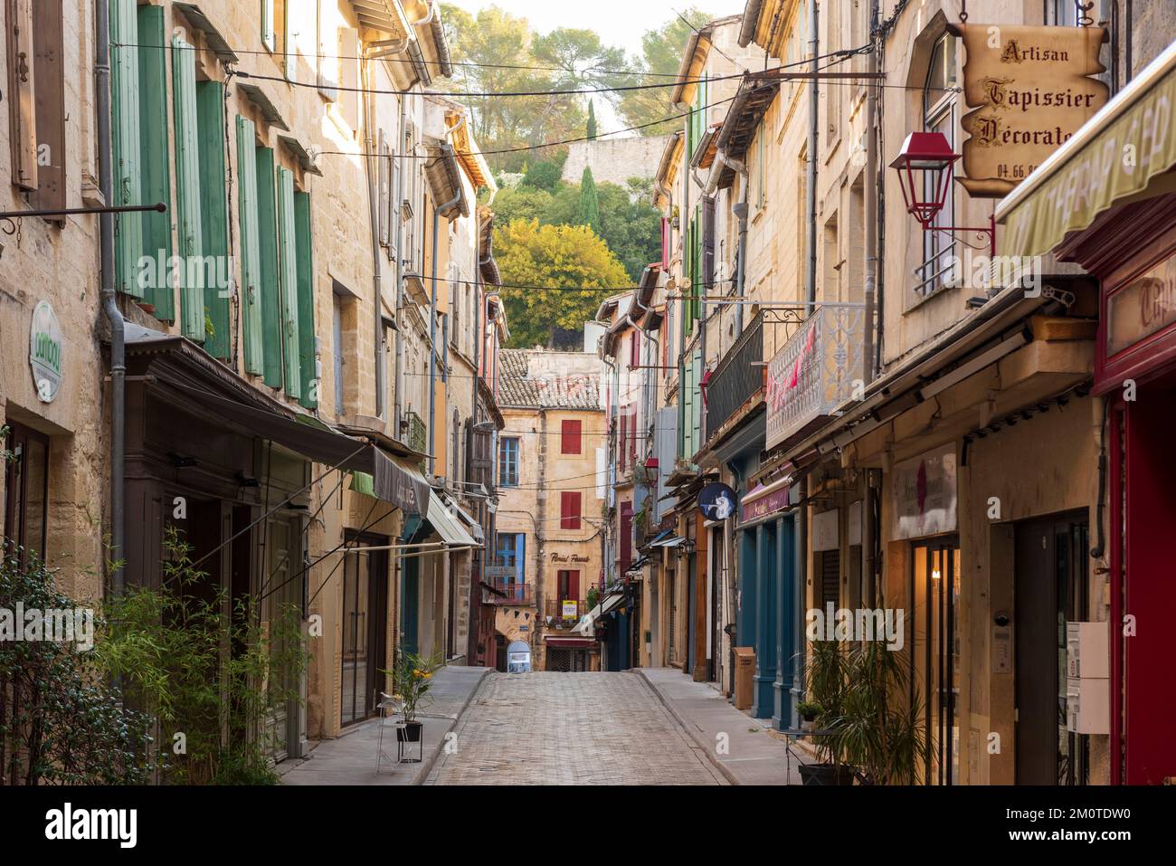France, Gard, Sommieres, medieval street Stock Photo