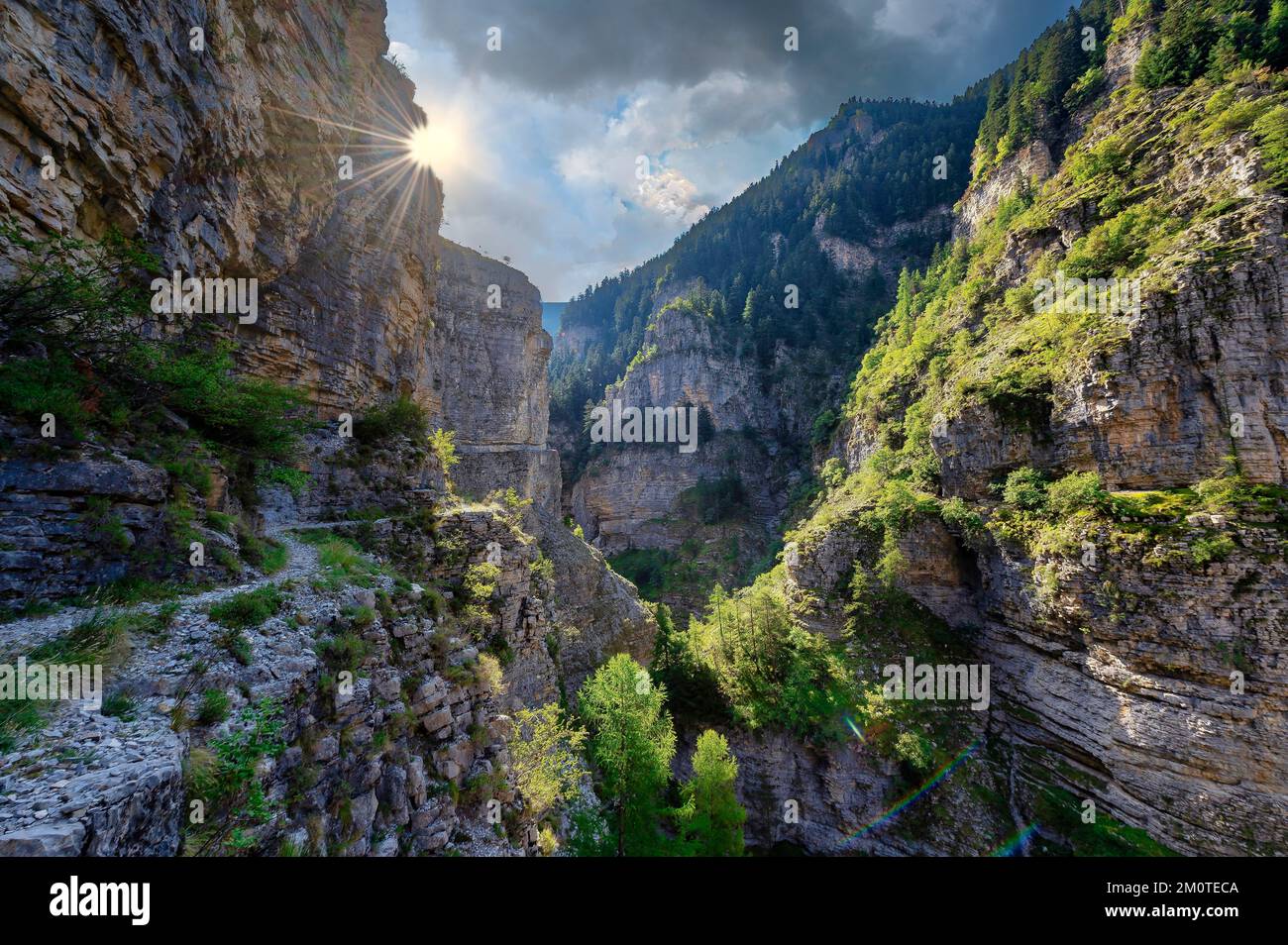 Colmars Path France, Alpes de Haute Provence, Colmars les Alpes, the gorges of Saint ...