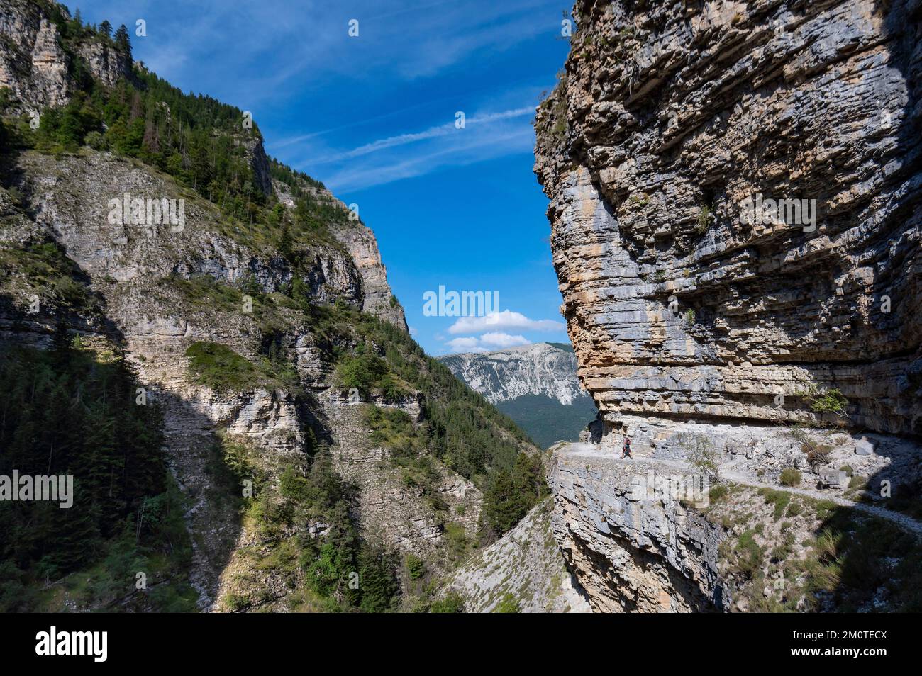 Colmars Path France, Alpes de Haute Provence, Colmars les Alpes, the gorges of Saint ...