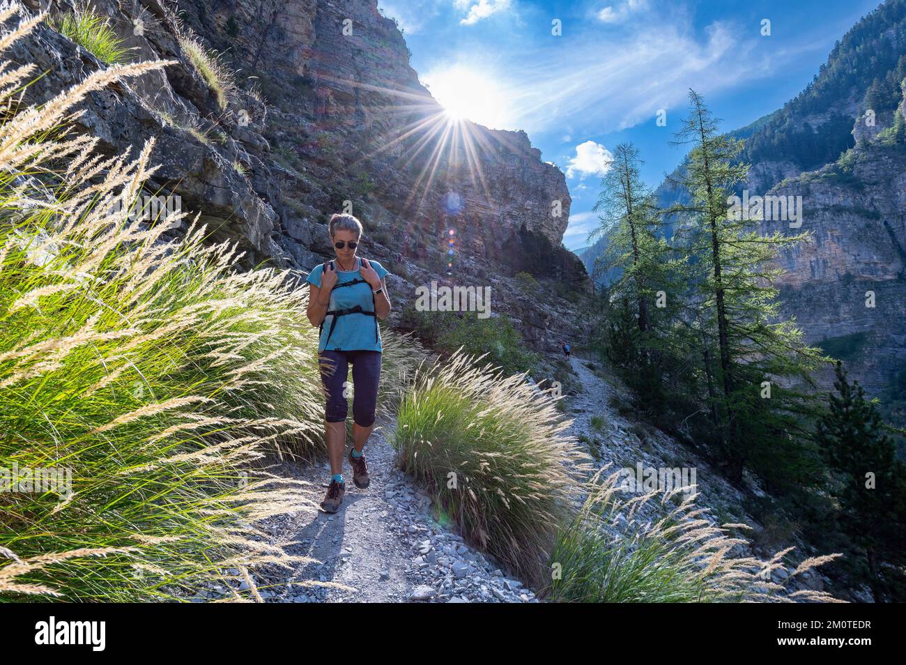 Colmars Path France, Alpes de Haute Provence, Colmars les Alpes, the gorges of Saint ...