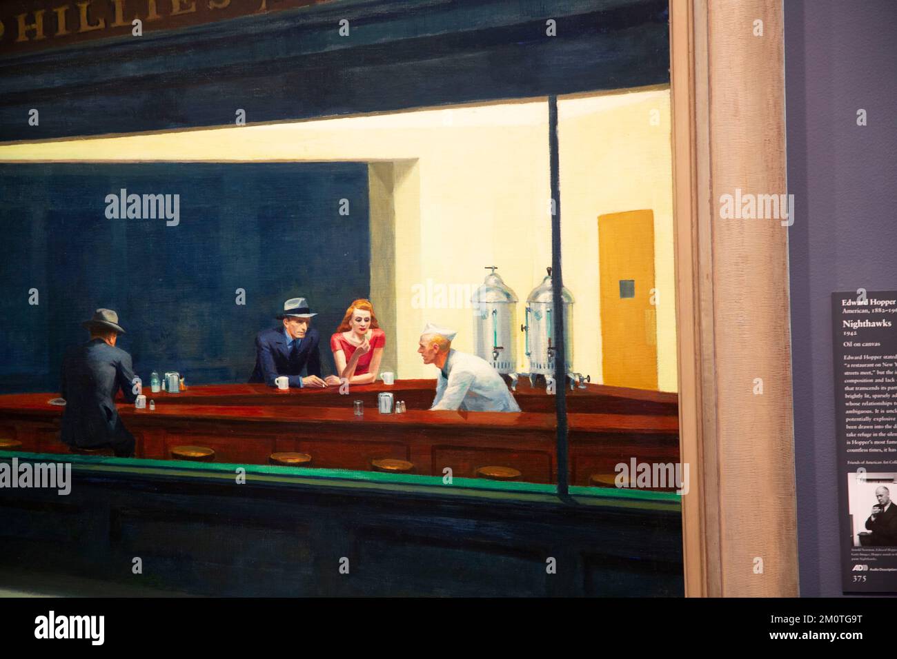 United States, Illinois, Chicago, Chicago Art Institute, Nighthawks, Edward Hopper, 1942, the painter's most famous work Stock Photo