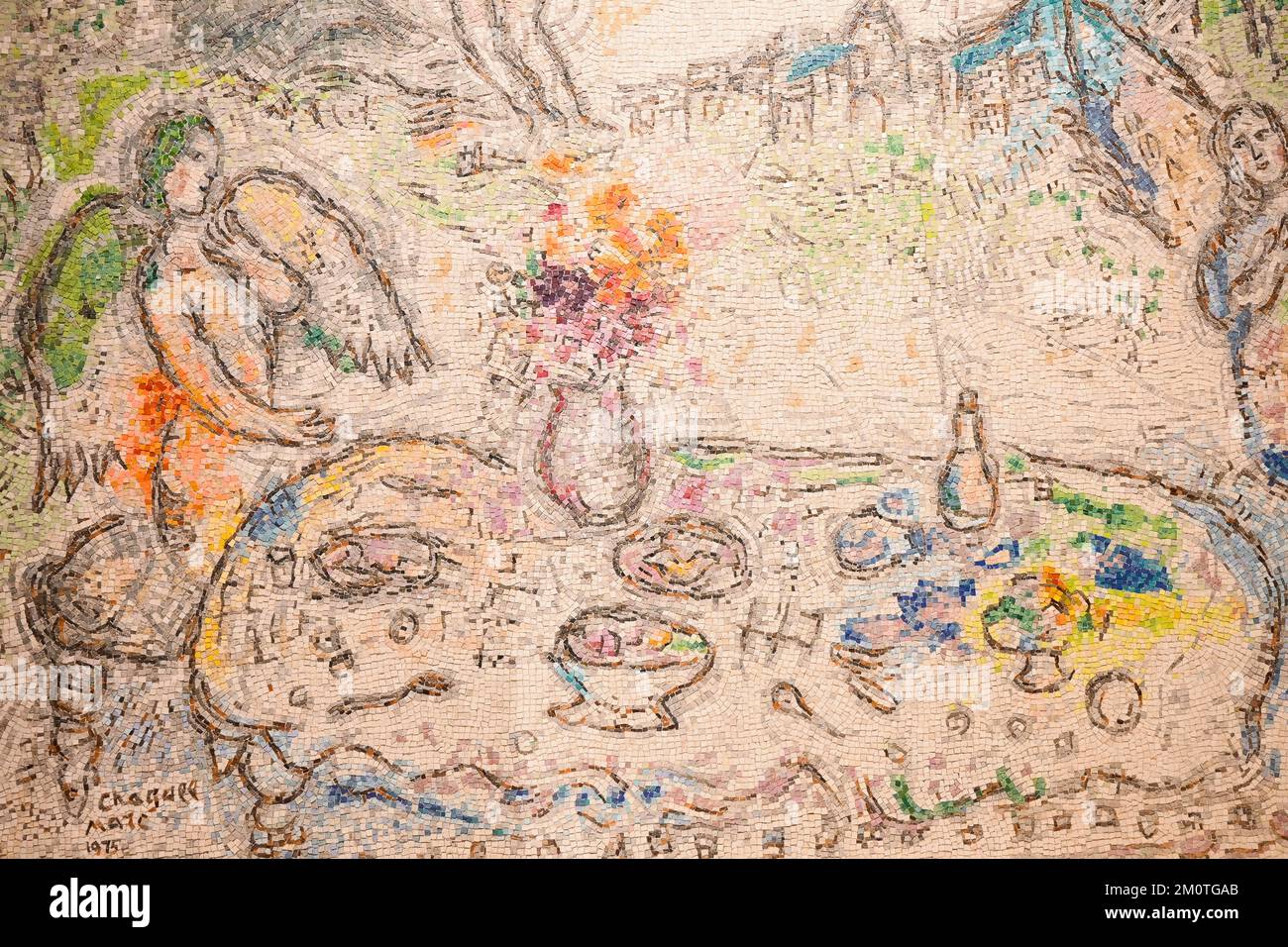 France, Var, Les Arcs, Sainte Roseline chapel by Marc Chagall, the Meal