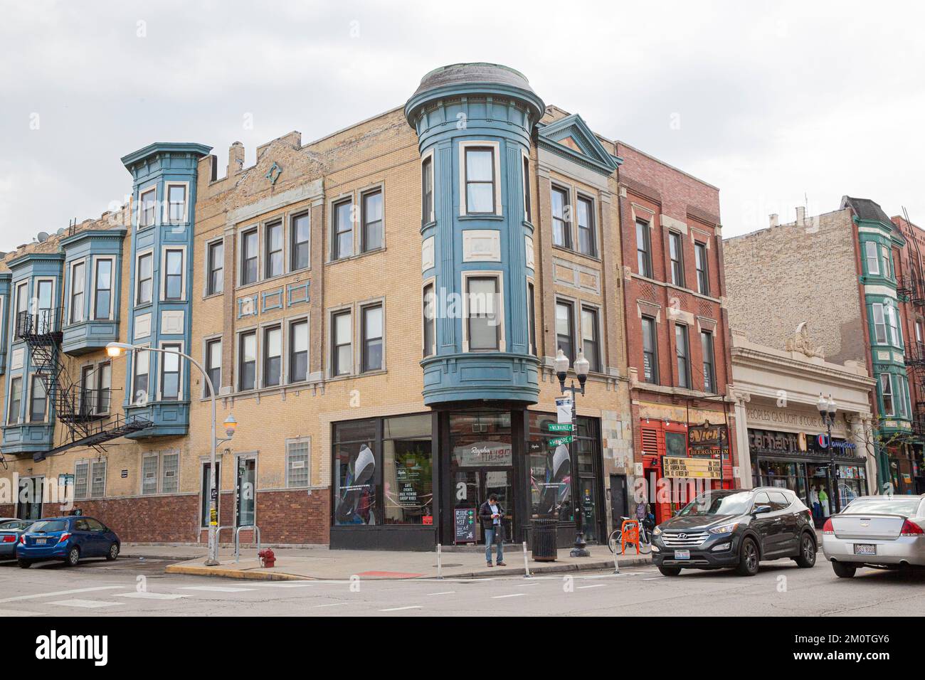United States, Illinois, Chicago, Milwaukee avenue, in the heart of Wicker Park Stock Photo