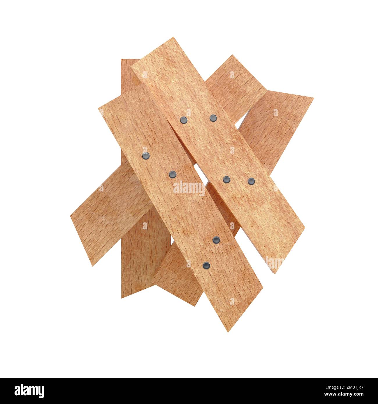 Wooden planks isolated on white background. 3d rendering Stock Photo ...