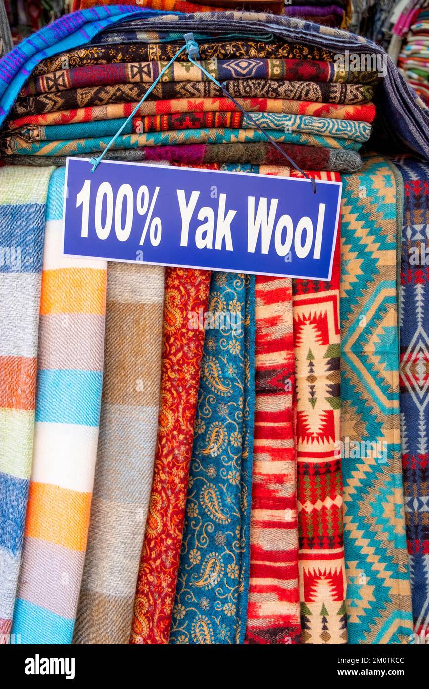 Nepal, Kathmandu, downtown, Thamel tourist district, craft and souvenir