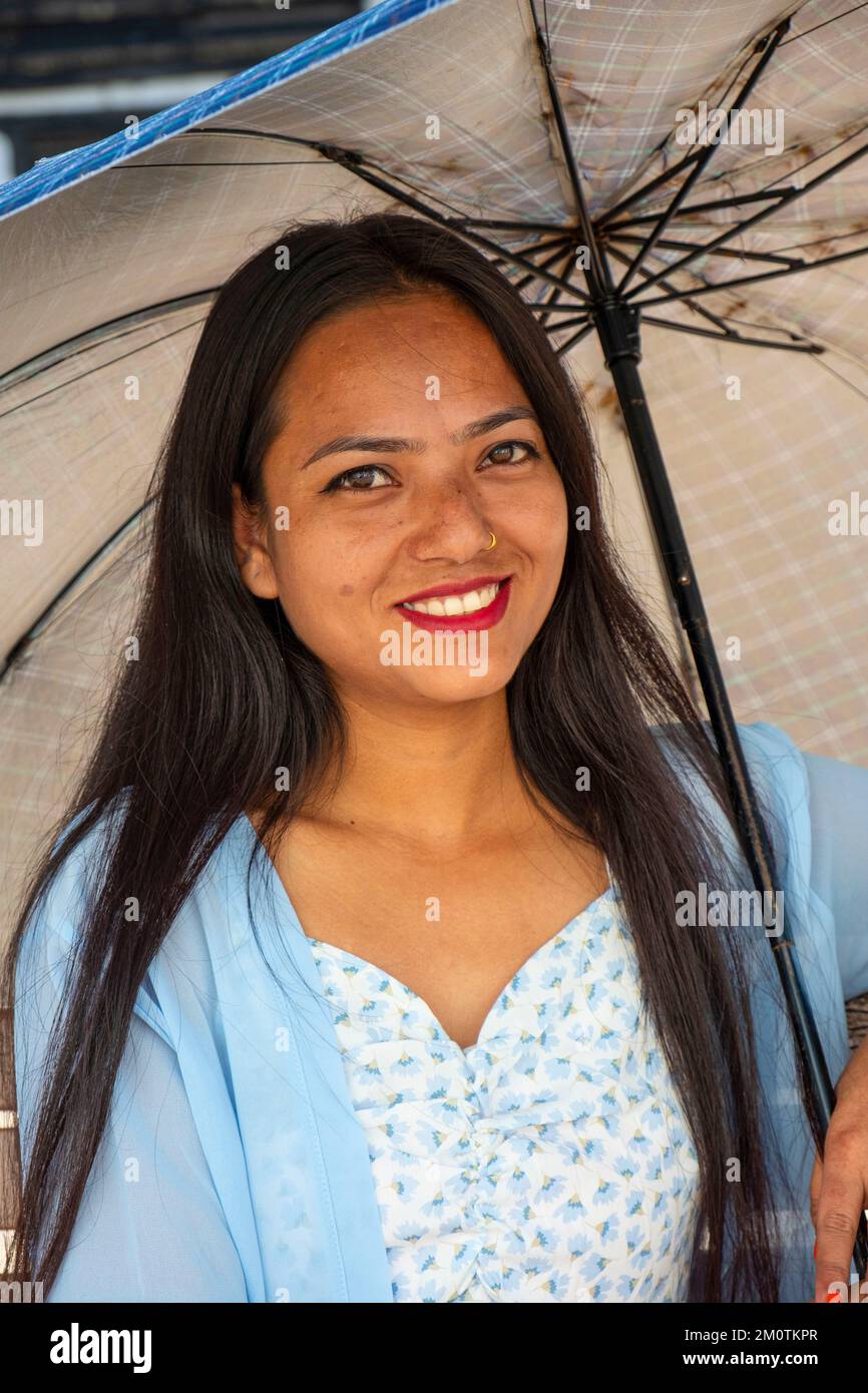 Nepal, Kathmandu, young woman Stock Photo
