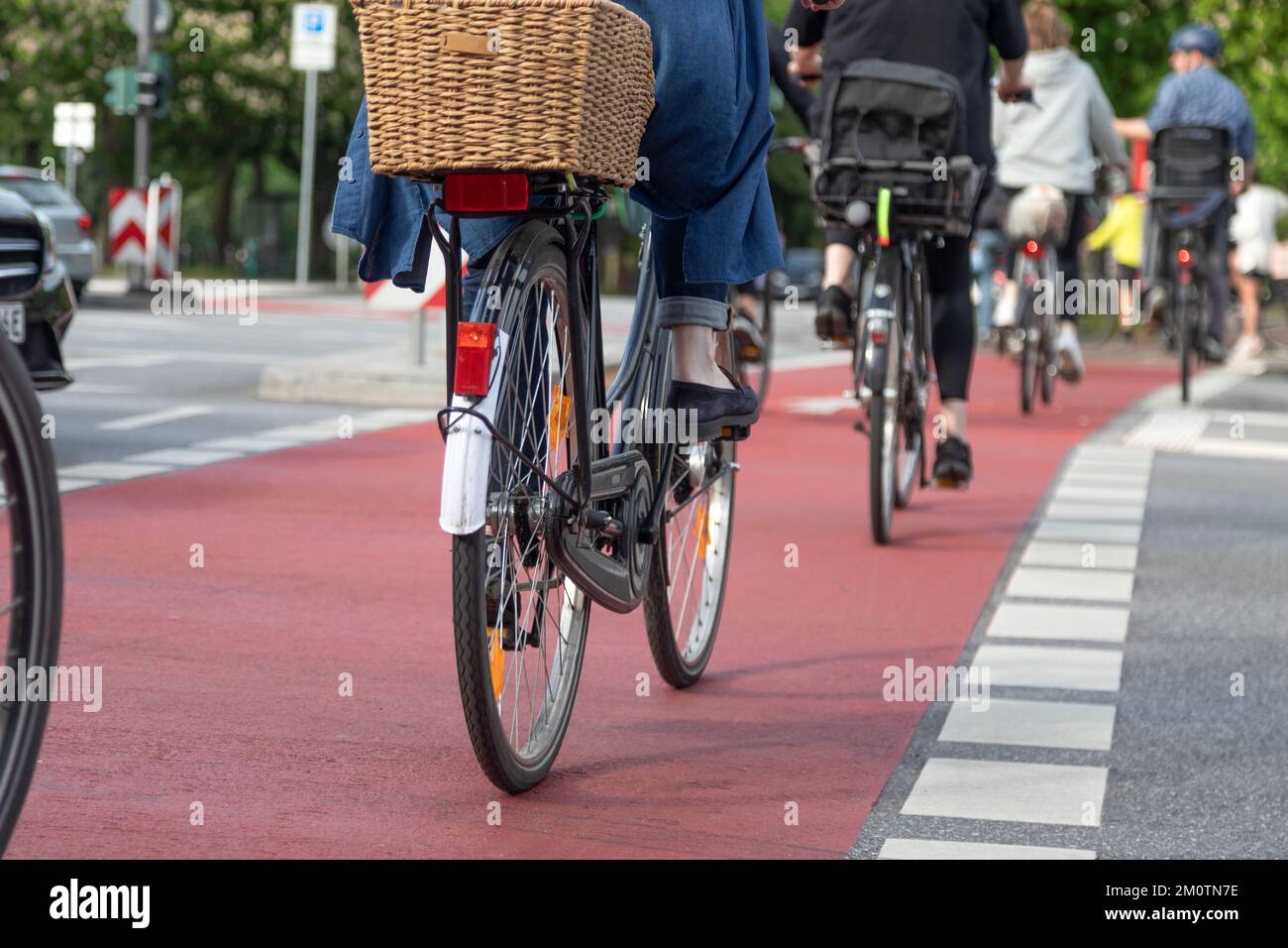 Red bike lane hires stock photography and images Alamy