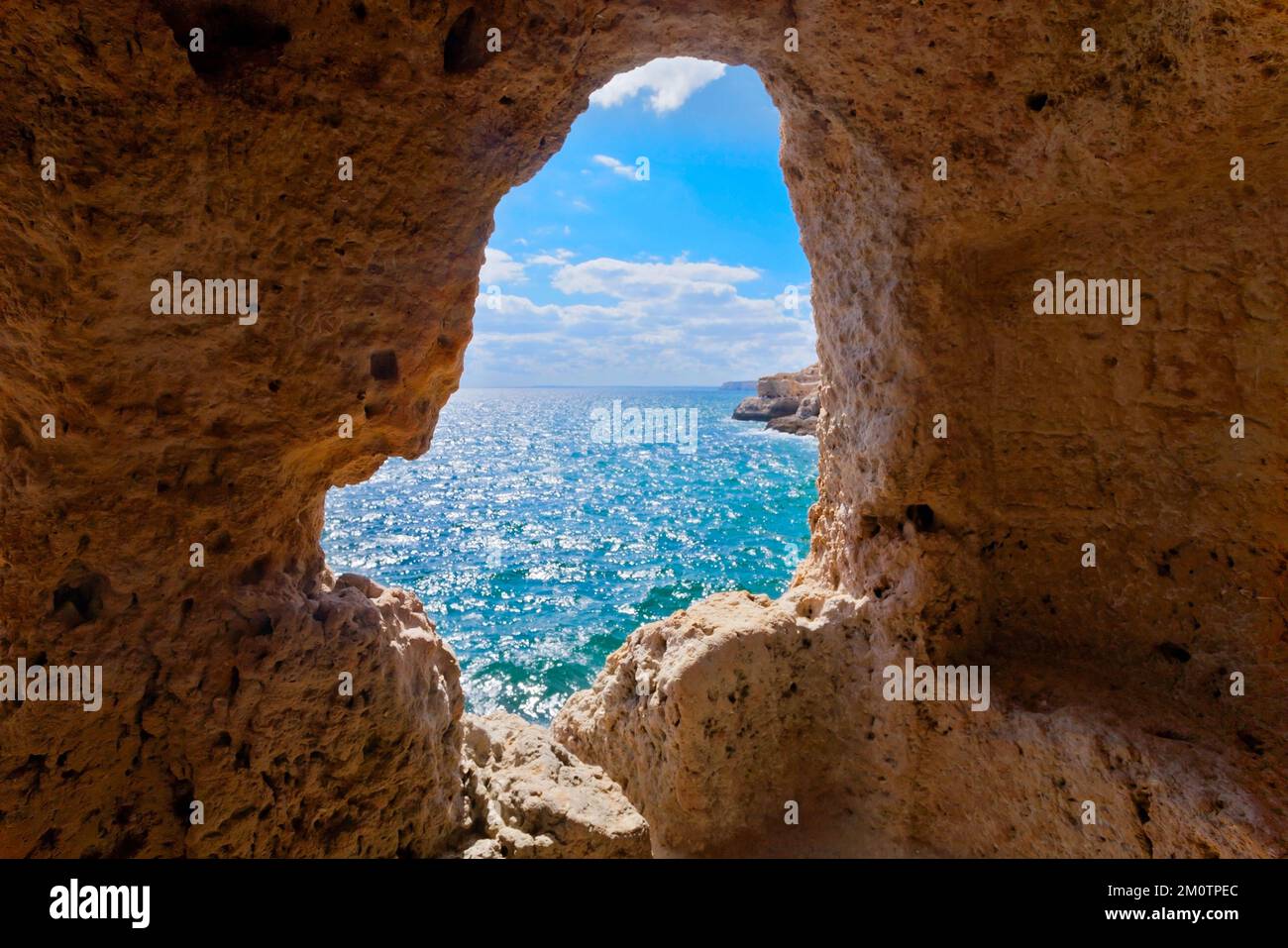 Beautiful sea cliffs, Algarve Coast, Portugal Stock Photo