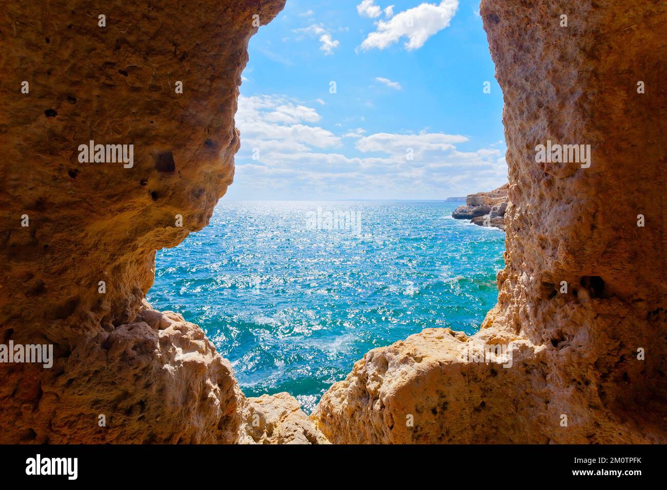 Beautiful sea cliffs, Algarve Coast, Portugal Stock Photo