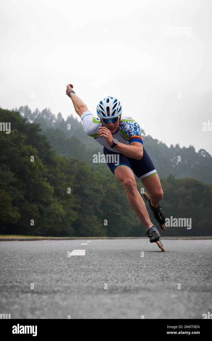 A professional inline skater skating in the street Stock Photo Alamy