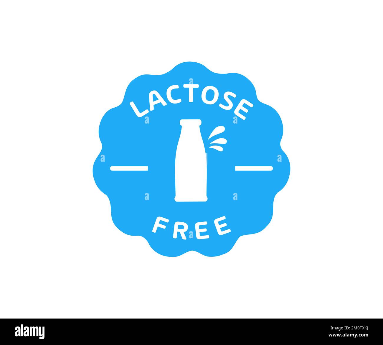 Lactose free label or sticker, lactase deficiency mark, sign, logo