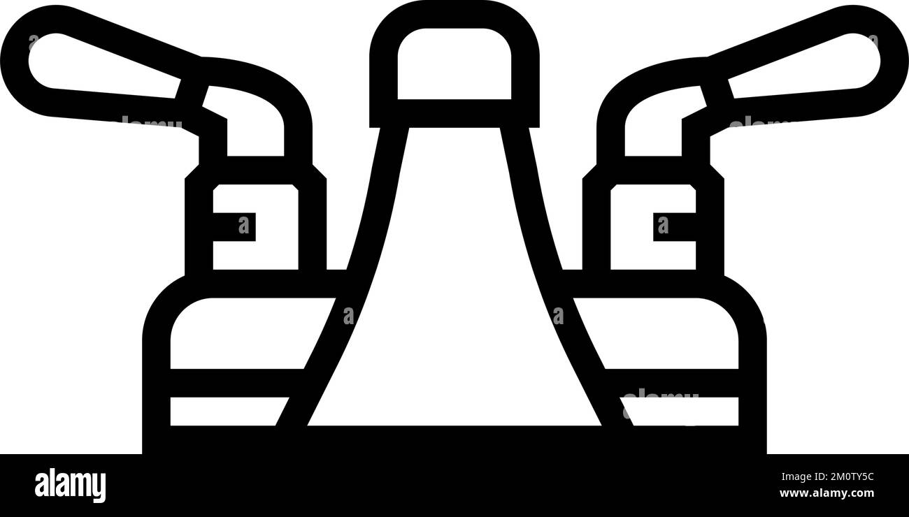 silver faucet water line icon vector illustration Stock Vector Image ...