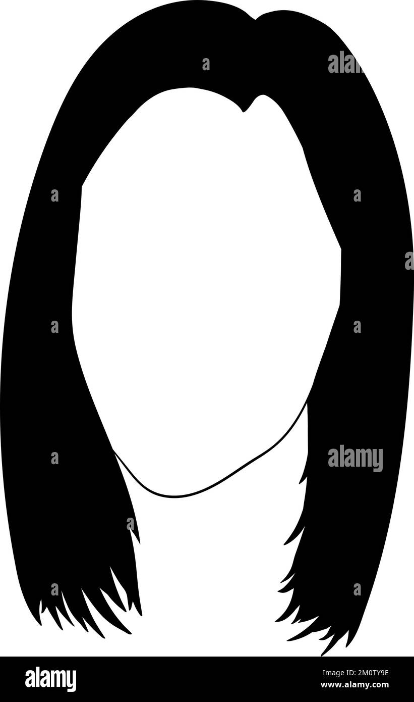 Girl with straight hair vector isolated avatar Stock Vector