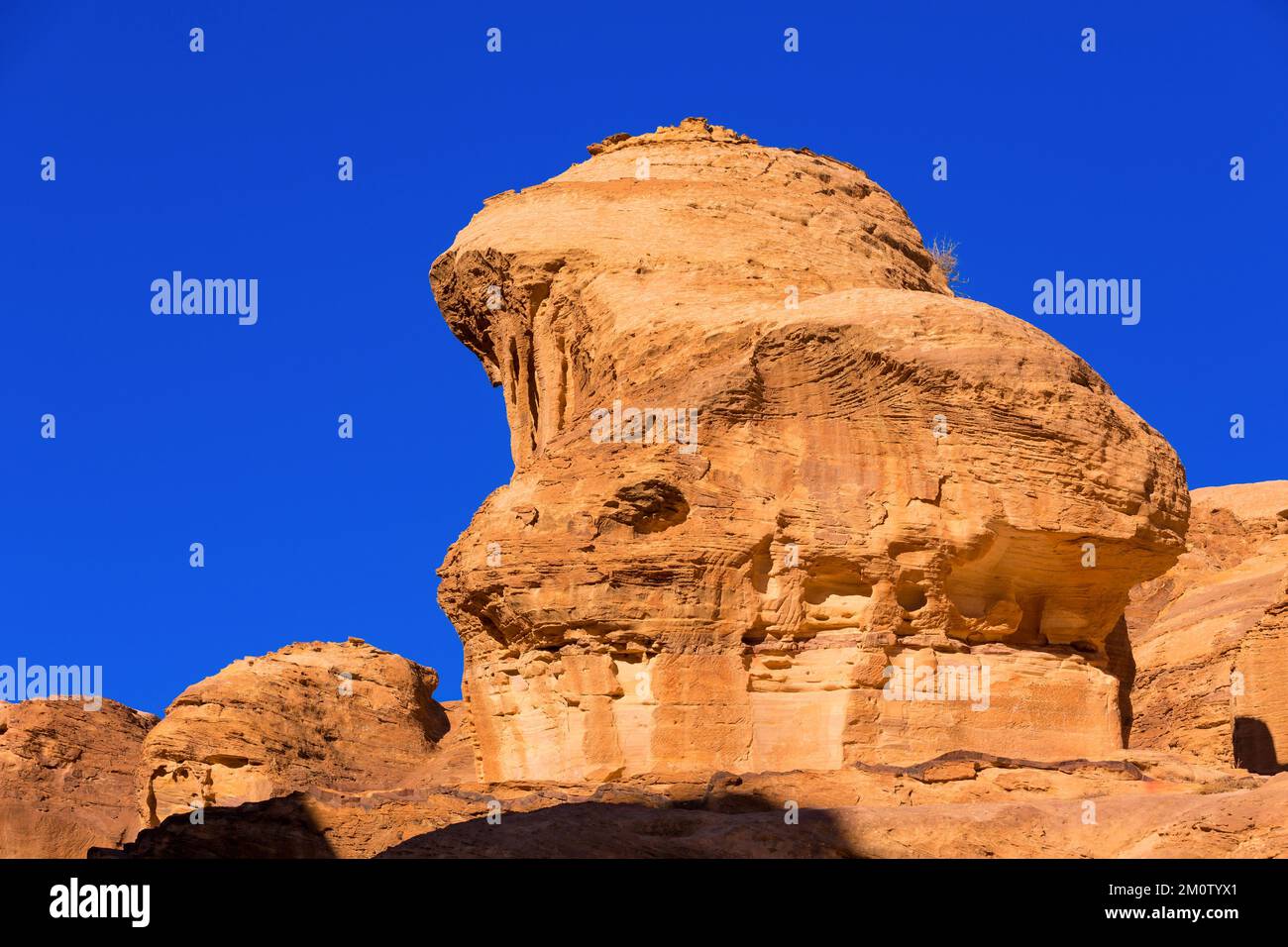 Sandstone canyon, rocks formations in Petra, Jordan, UNESCO World ...