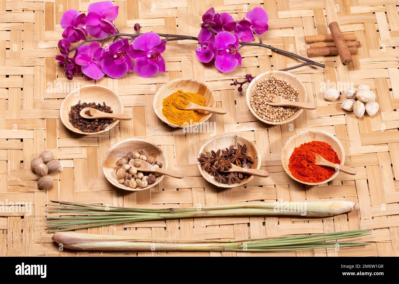 A collection of Indonesian ingredients from Asian cuisine Stock Photo