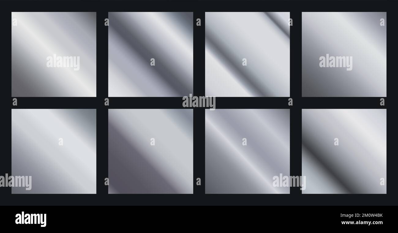 Set of 8 pcs. aluminum backgrounds texture - Vector illustration Stock ...