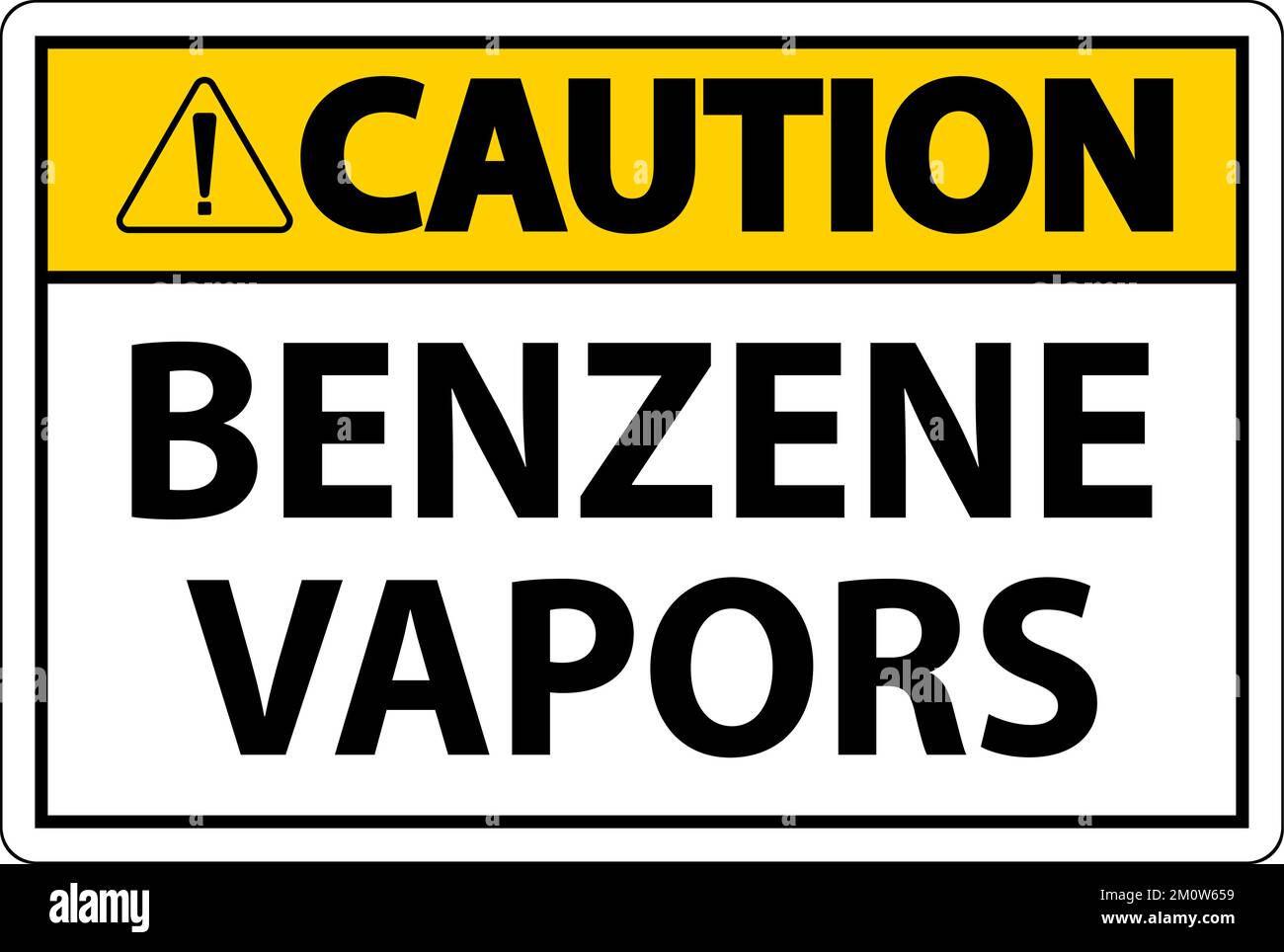 Caution Benzene Vapors Sign On White Background Stock Vector