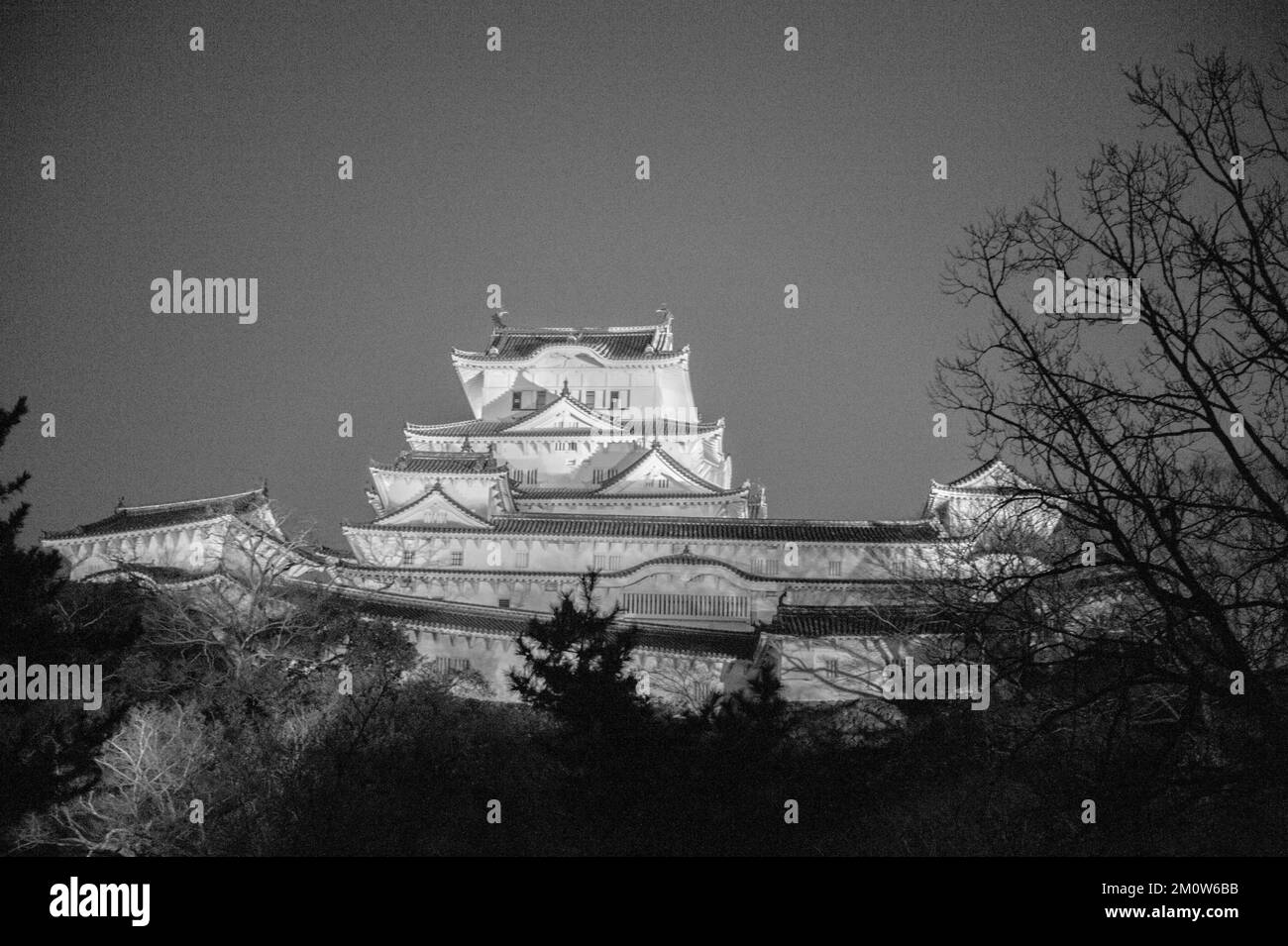 Himeji castle hyogo prefecture japan Black and White Stock Photos
