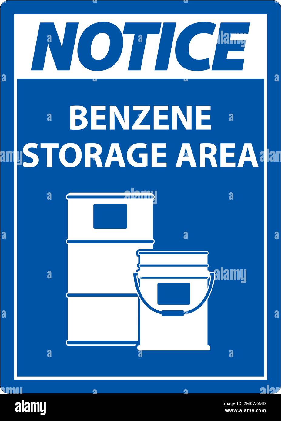 Notice Benzene Storage Area Sign On White Background Stock Vector Image