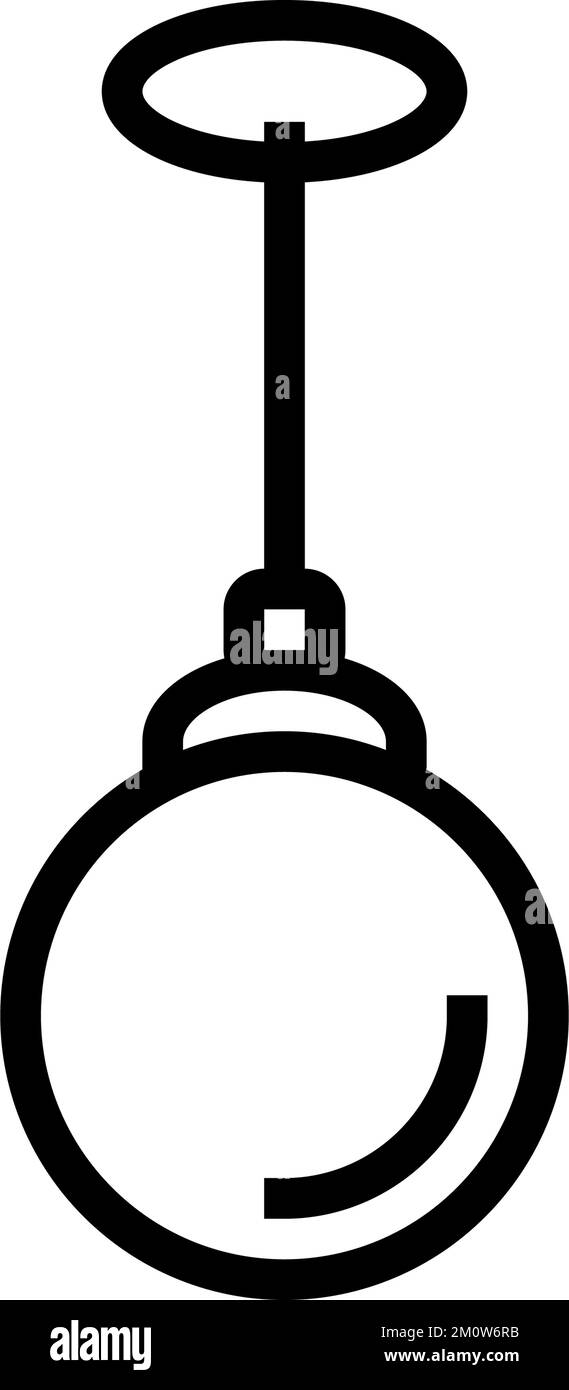 white lamp ceiling line icon vector illustration Stock Vector Image ...