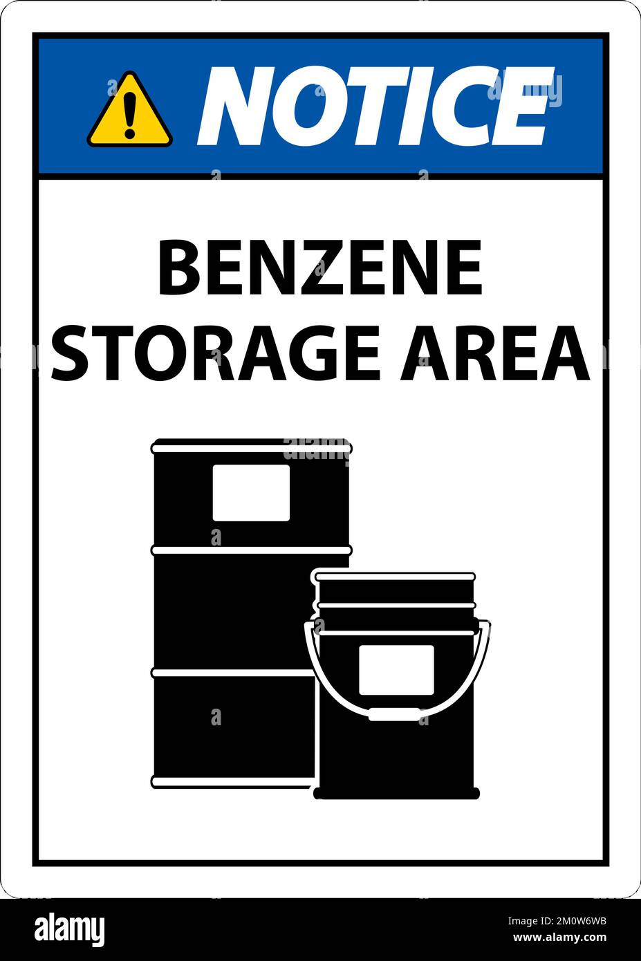 Notice Benzene Storage Area Sign On White Background Stock Vector Image