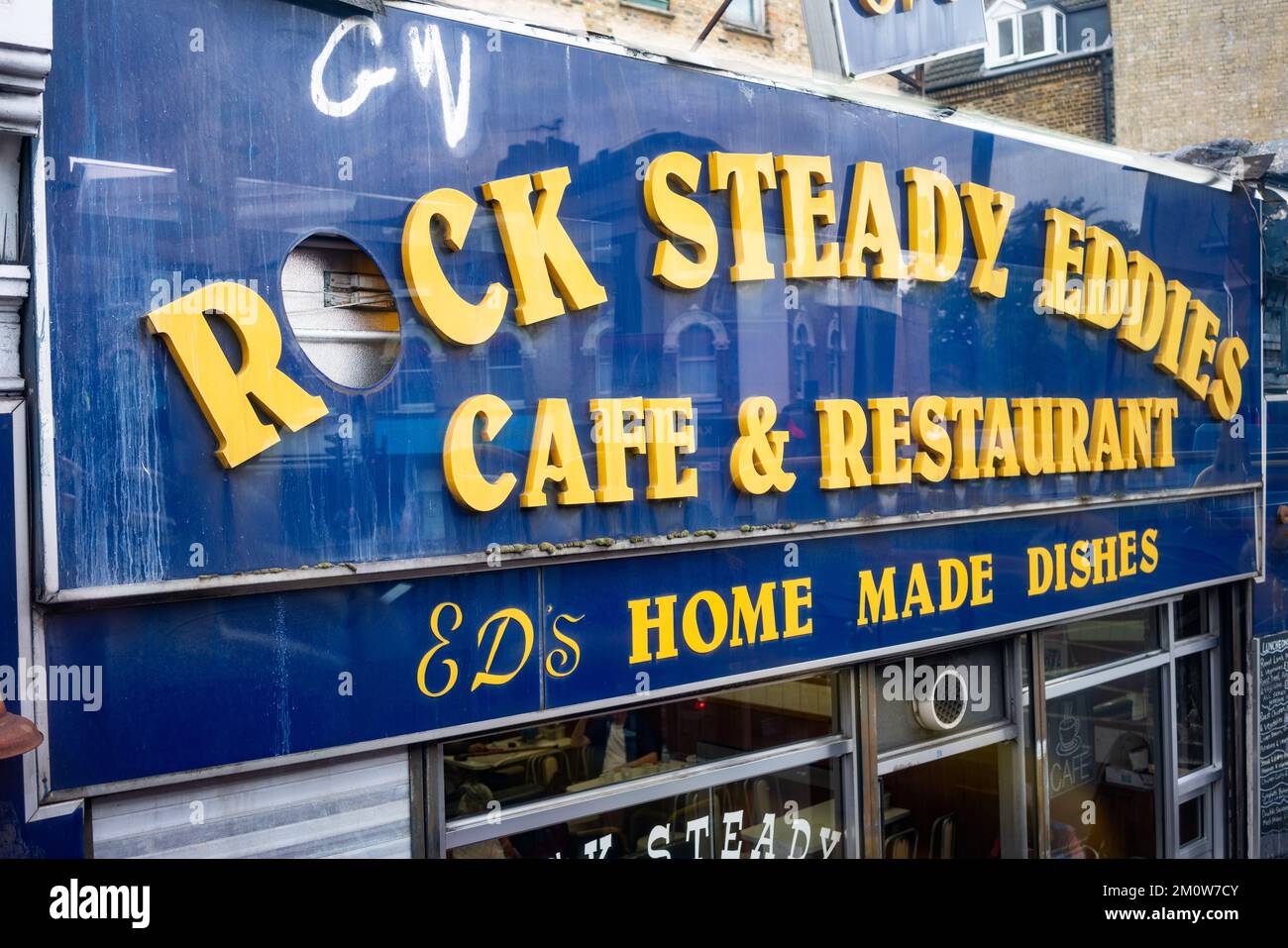 Cafe & Restaurant sign in Camberwell, south London Stock Photo Alamy