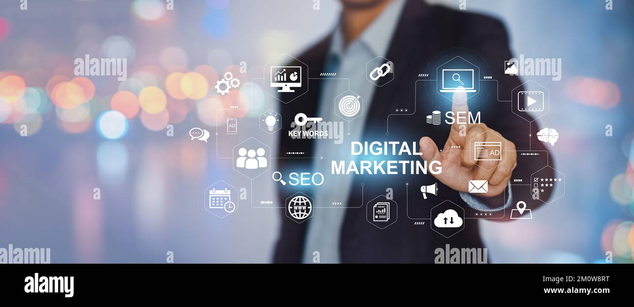 Digital marketing business technology concept. Website adertisement ...