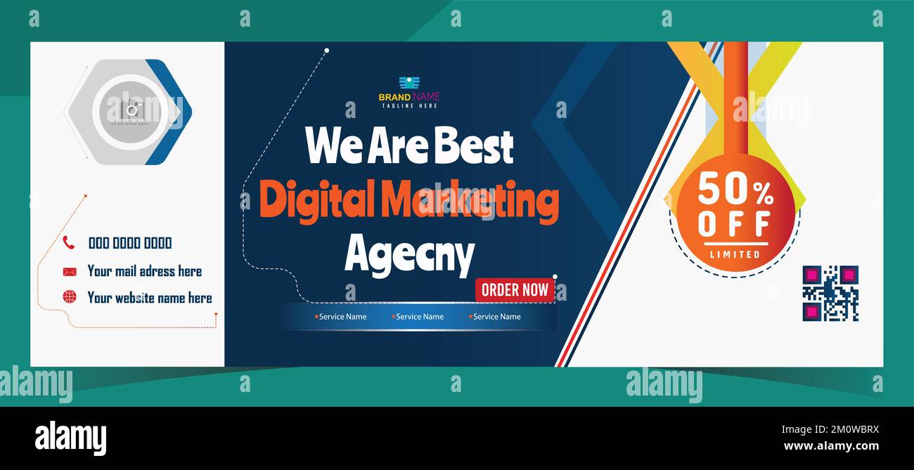 Digital marketing Facebook cover page design, corporate business marketing web banner template Stock Vector