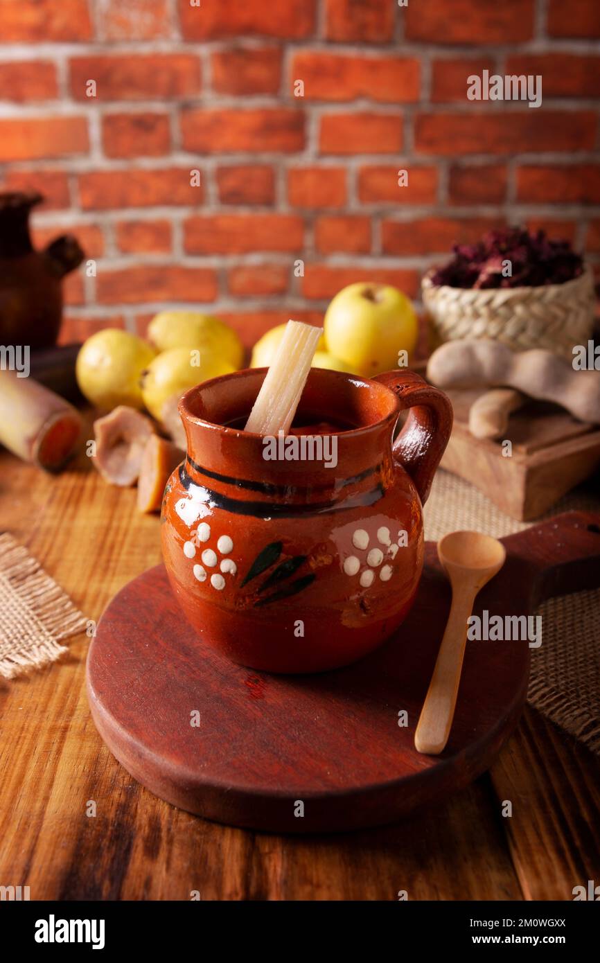 Ponche de Frutas Navideño. In Mexico, Christmas fruit punch is a hot