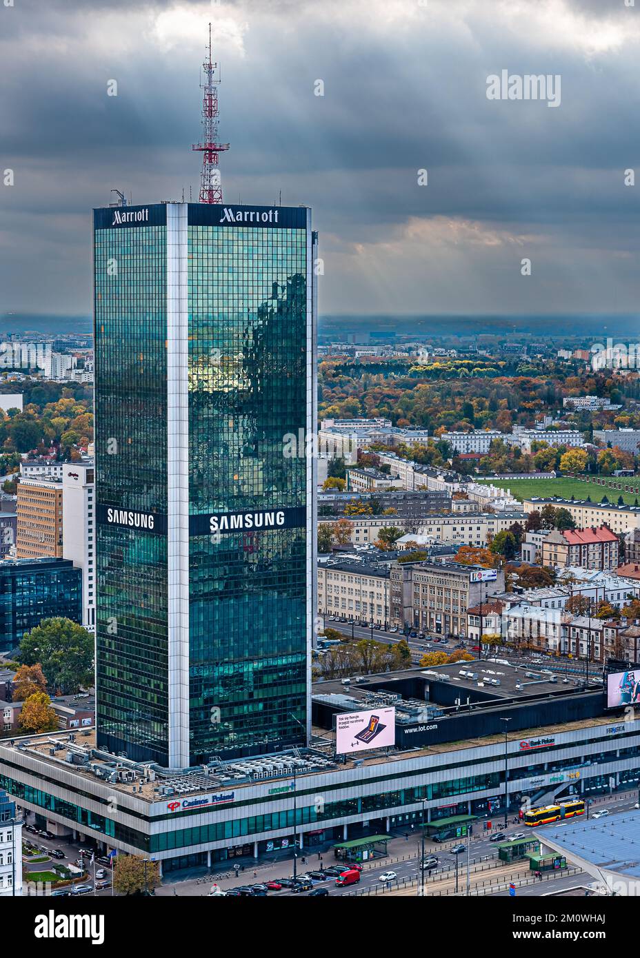 Marriott Hotel in Warsaw. A luxurious hotel in the very center of the capital of Warsaw. Stock Photo