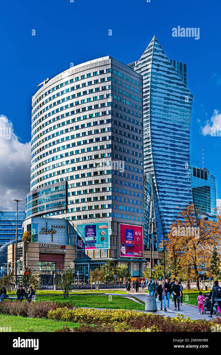 Warsaw. Złote Tarasy (Golden Terraces) is a unique place for fashionable shopping and the best urban entertainment, located in the heart of Warsaw. Stock Photo
