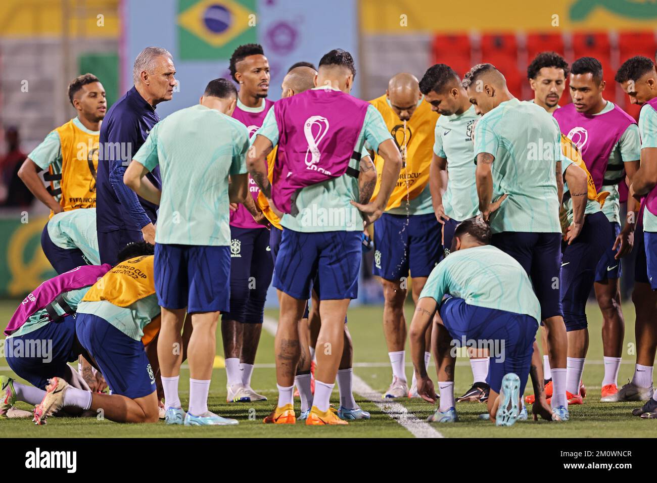 doha, qatar December 8, 2022, Coach Tite of Brazil, talks to the