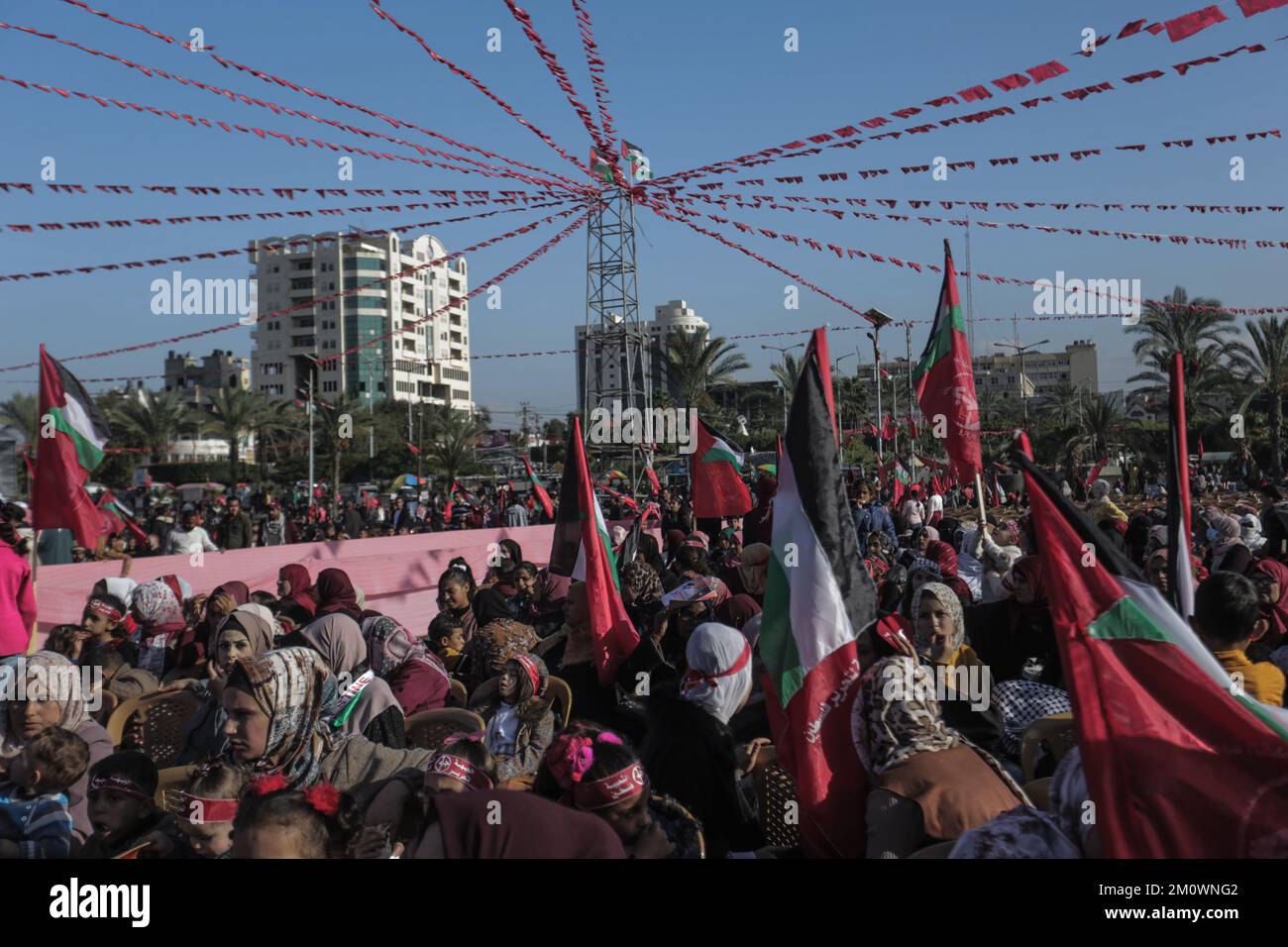 December 8, 2022, Gaza City, The Gaza Strip, Palestine Palestinians gather during a ceremony