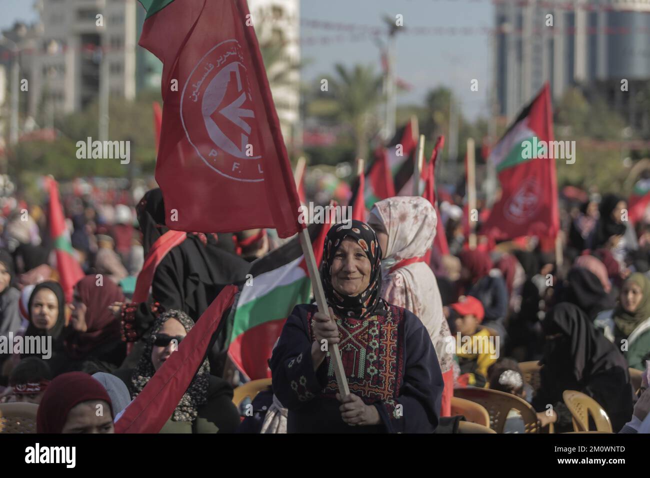 December 8, 2022, Gaza City, The Gaza Strip, Palestine Palestinians gather during a ceremony