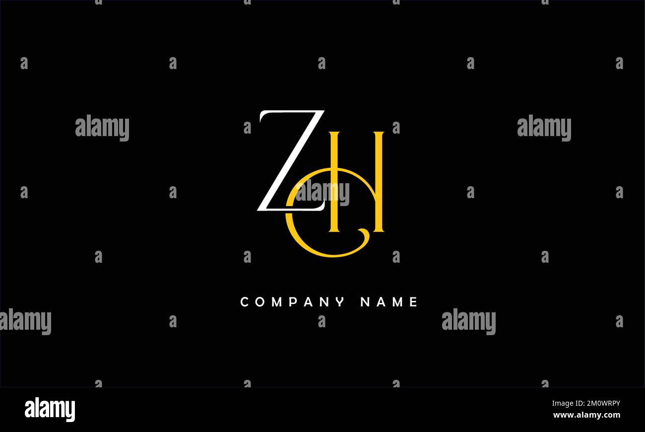 ZH, HZ Abstract Letters Logo Monogram Stock Vector