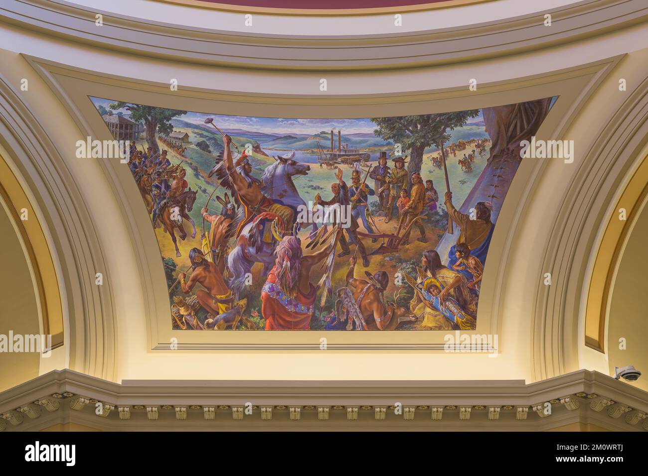 Indian Immigration mural by Charles Banks Wilson in the Oklahoma State