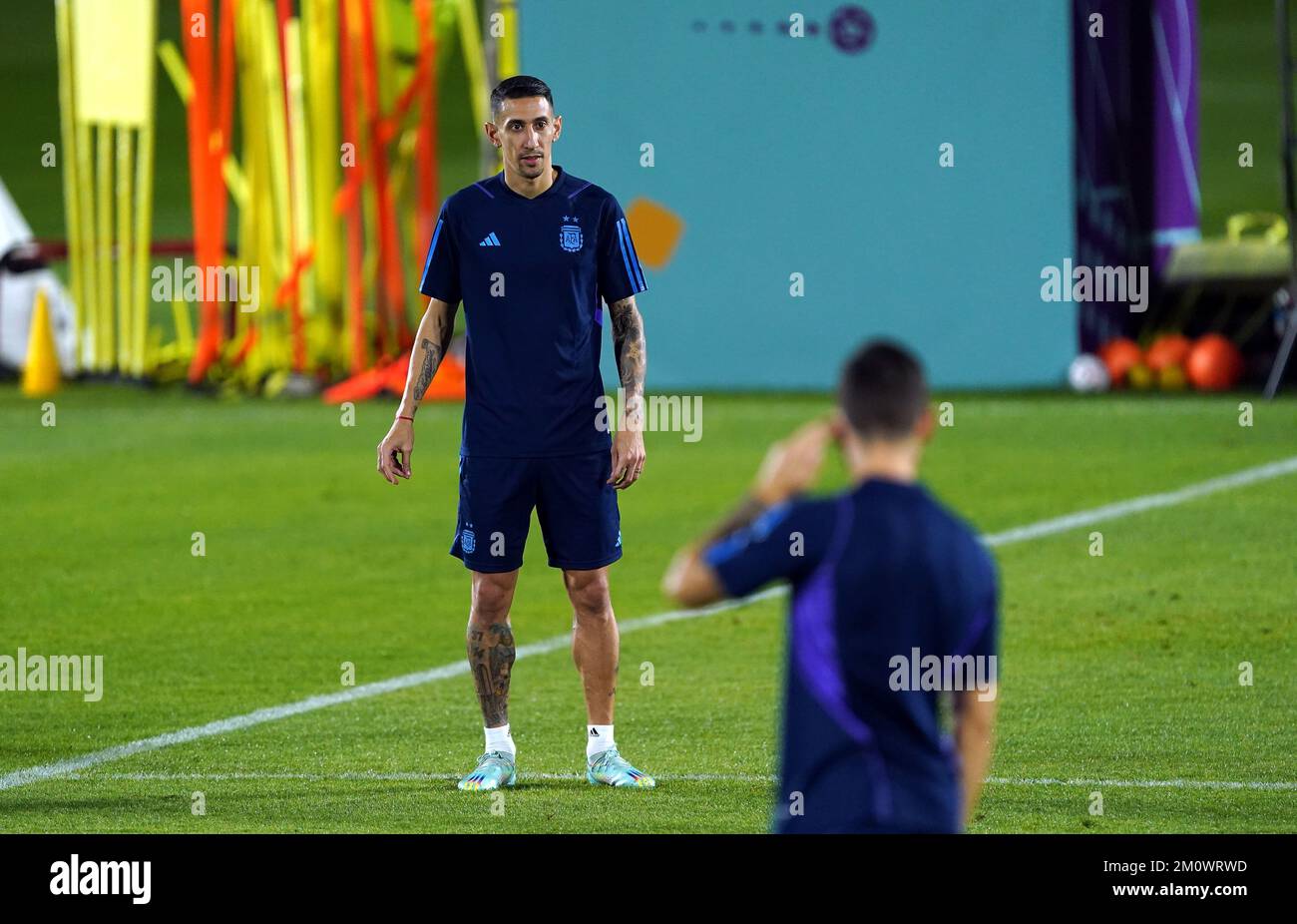 Argentina's Angel Di Maria during a training session at Qatar University Training Site 3 in Doha, Qatar. Picture date: Thursday December 8, 2022. Stock Photo