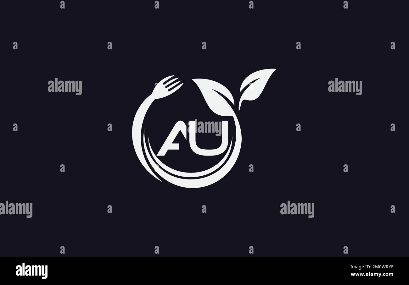 Green leaf nature with spoon and healthy logo design vector spoon fork