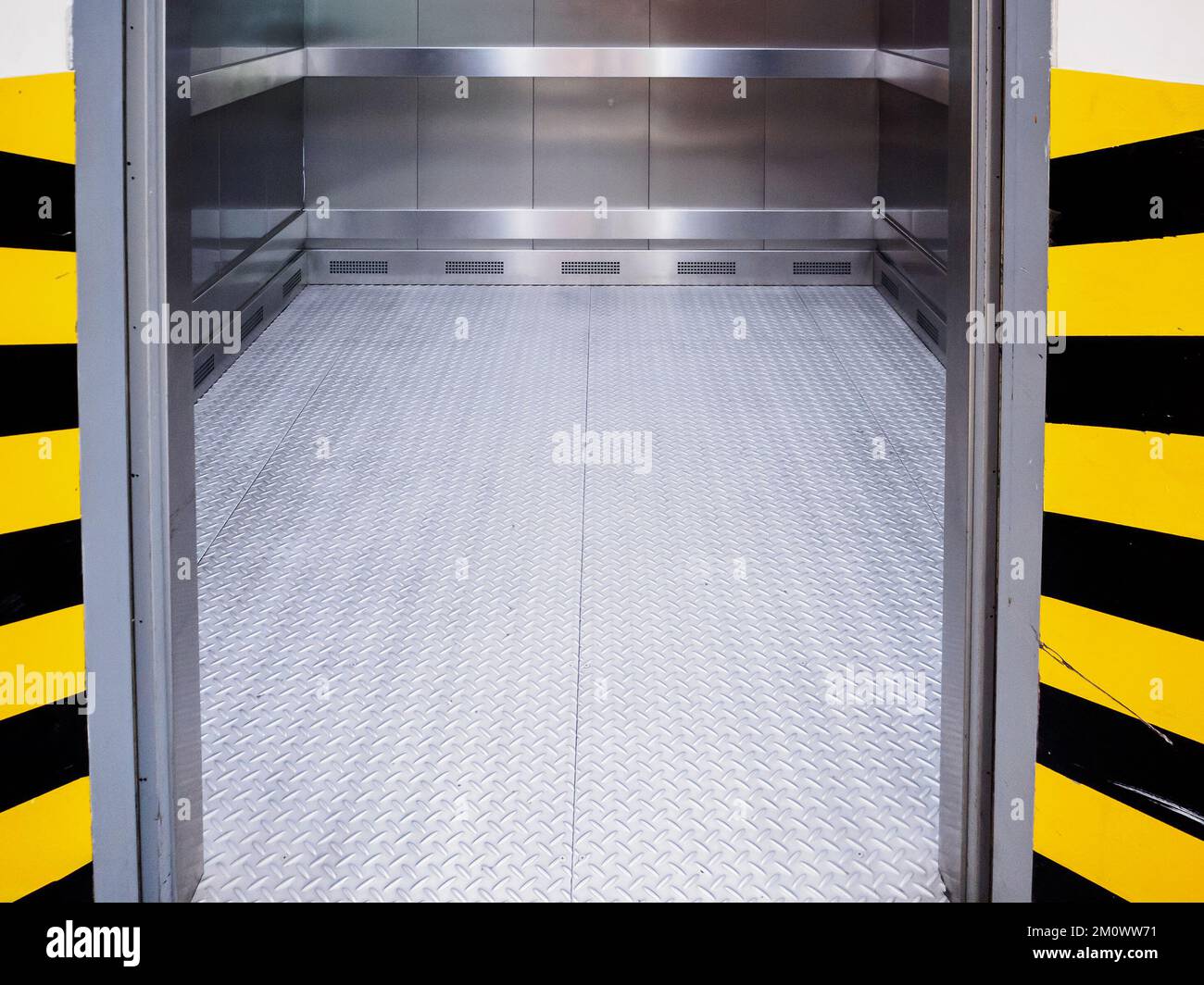 Modern elevator with open door Stock Photo Alamy