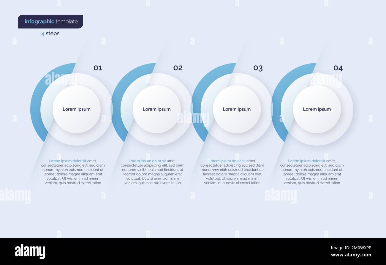 Vector minimalistic infographic template composed of 4 circles Stock Vector