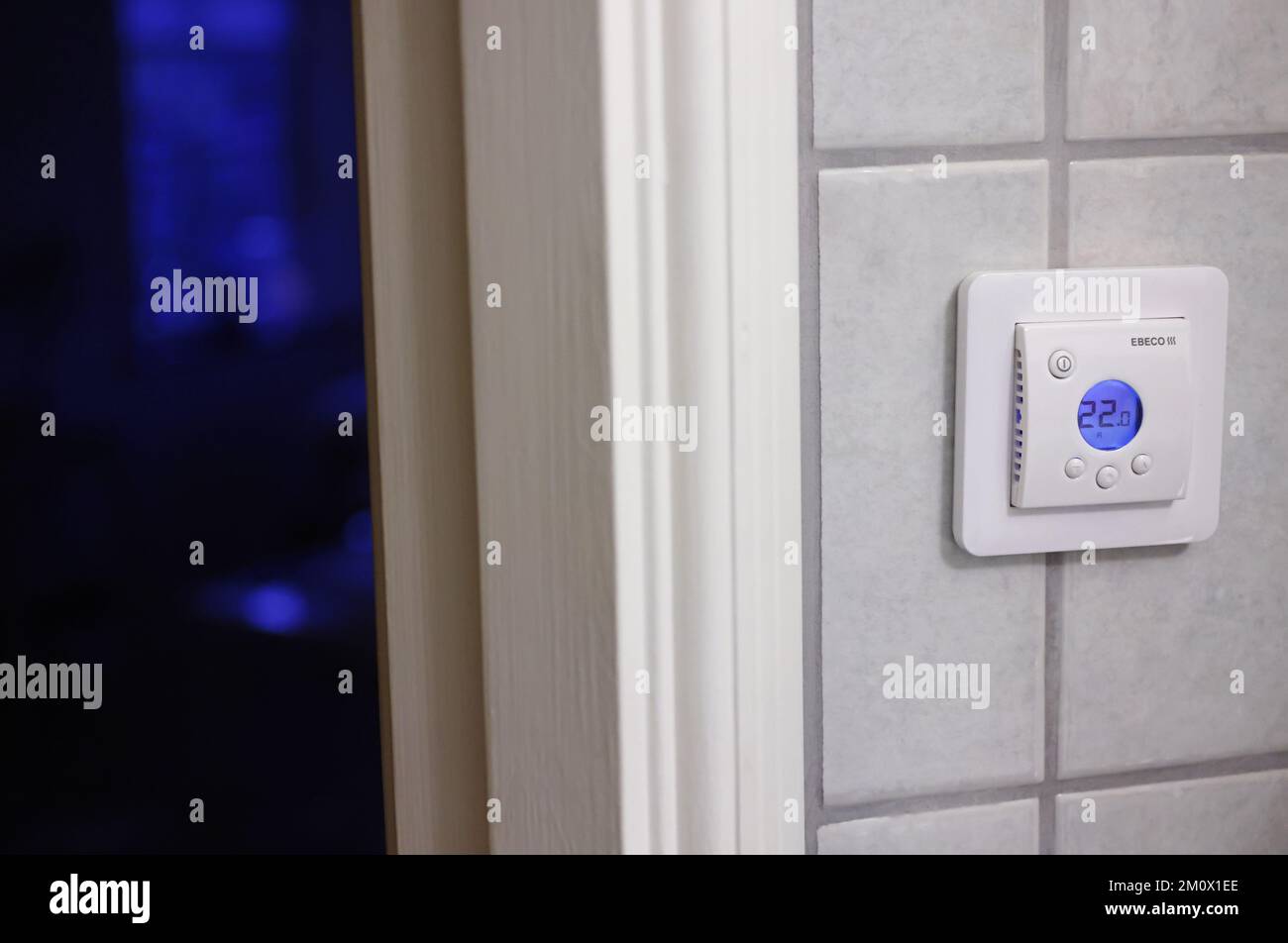 Underfloor heating in a bathroom Stock Photo Alamy