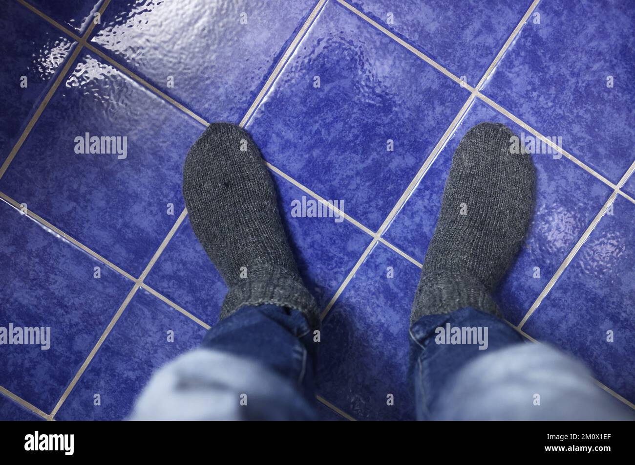 Underfloor heating in a bathroom Stock Photo Alamy